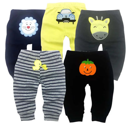 5PCS Unisex Baby Pants – Soft Cotton Knitted Harem Trousers for Boys & Girls, Lightweight Spring Summer Toddler Leggings & Infant Clothing
