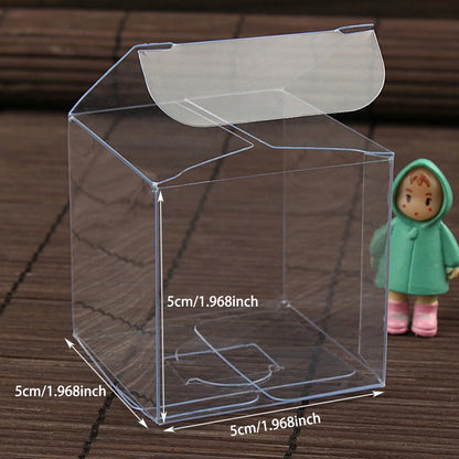 50 Boîtes cadeaux transparentes en PVC pour bougies, dragées, bonbons et emballages cadeaux de fête (5 × 5 × 5 cm)