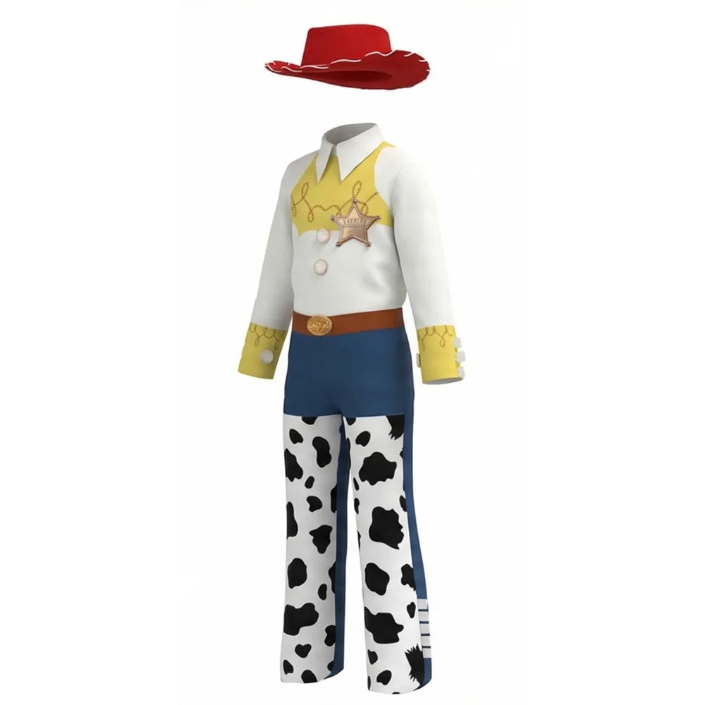 Western Cartoon Cosplay Costume Set – Top, Pants, Hat & Cape