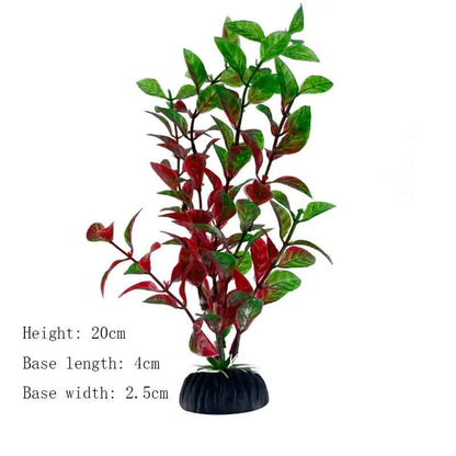 Artificial Underwater Aquarium Plants – Plastic Aquatic Fake Shrubs & Green Water Grass for Fish Tank Landscaping, Realistic Simulated Decor