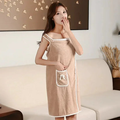 Women’s Wearable Bath Towel 85×140cm – Fast Drying Shower, Beach, Spa & Gym Bathrobe Wrap
