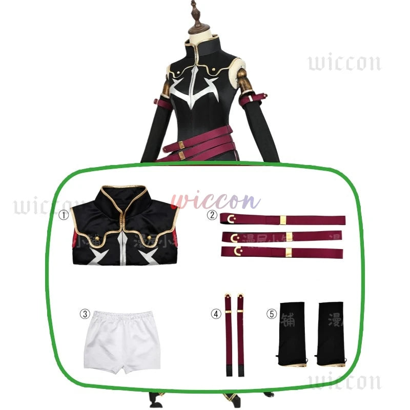 Code Geass C.C. Cosplay Costume – Black Queen Witch Uniform with Wig (Halloween Party Dress)