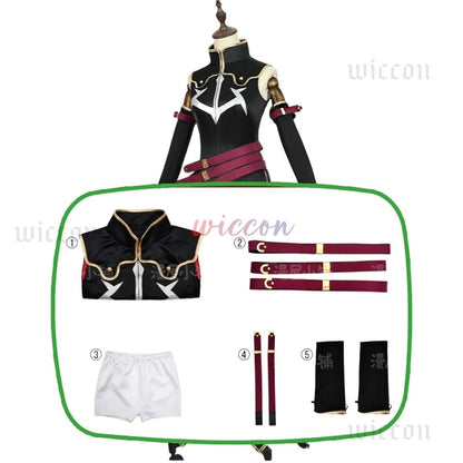 Code Geass C.C. Cosplay Costume – Black Queen Witch Uniform with Wig (Halloween Party Dress)