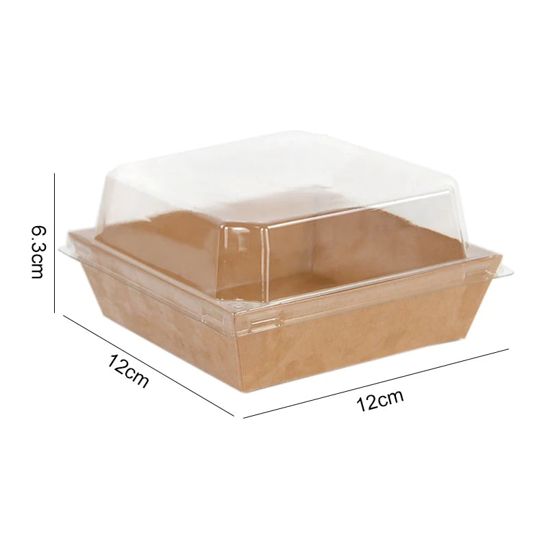 5/10PCS Kraft Paper Cake & Dessert Boxes for Donuts, Cookies, Sandwiches, Bakery Packaging & Party Favors