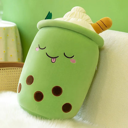 Giant Bubble Tea Plush Pillow – 22–70cm Squishy Milk Tea Boba Stuffed Toy Fruit Drink Bottle Decor Gift