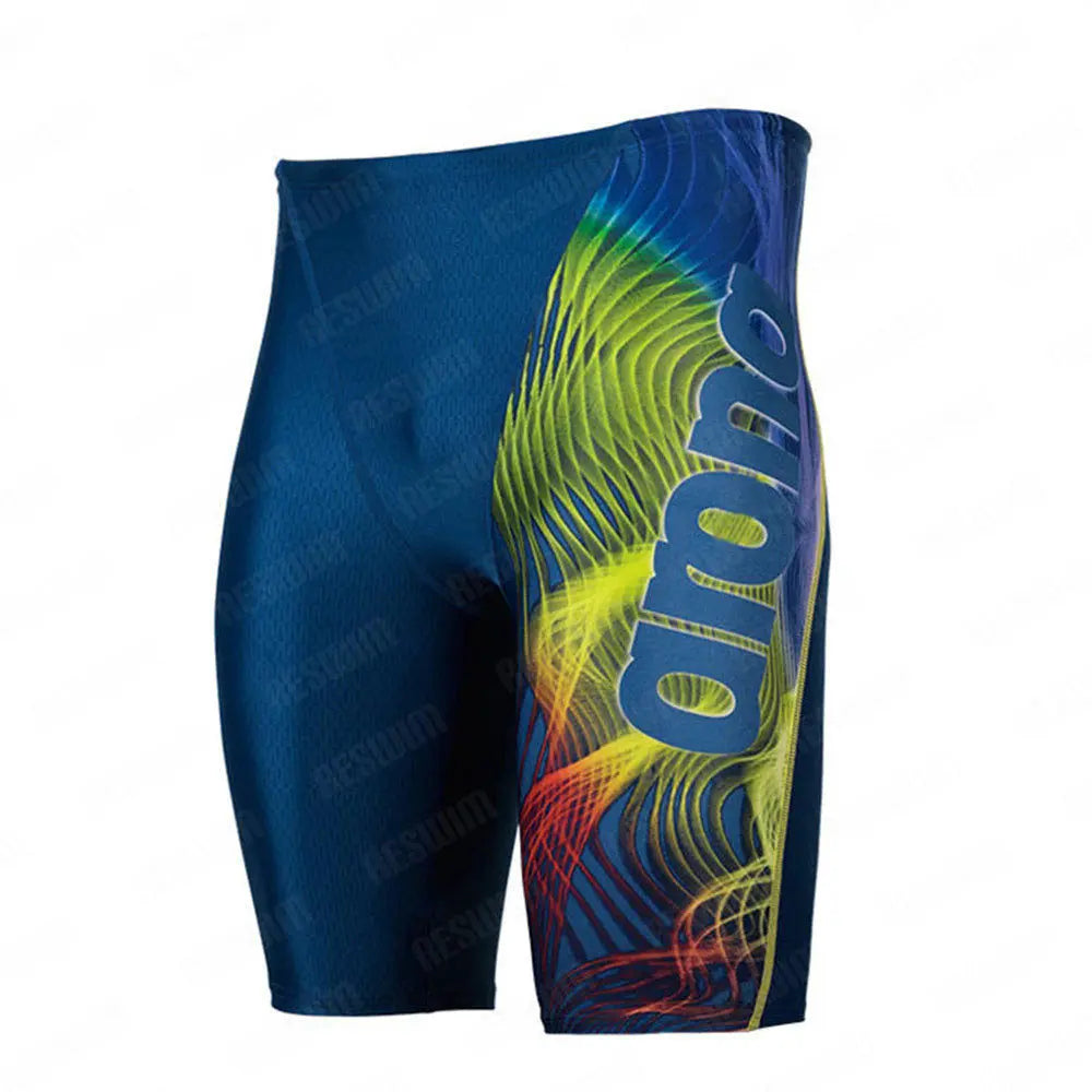 Men's Swim Jammers – Quick-Dry Elastic Swimming Trunks for Beach, Surfing, Diving & Athletic Training