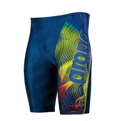 Men's Swim Jammers – Quick-Dry Elastic Swimming Trunks for Beach, Surfing, Diving & Athletic Training