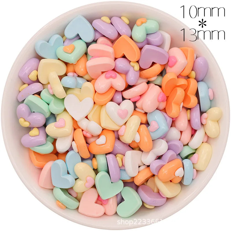 30/300pcs Mini Breloques en Résine Bonbon Fleur Amour – Mignons Accessoires de Bricolage pour Nail Art, Barrettes à Cheveux, Scrapbooking, Bijoux Faits Main et Projets Créatifs pour Enfants