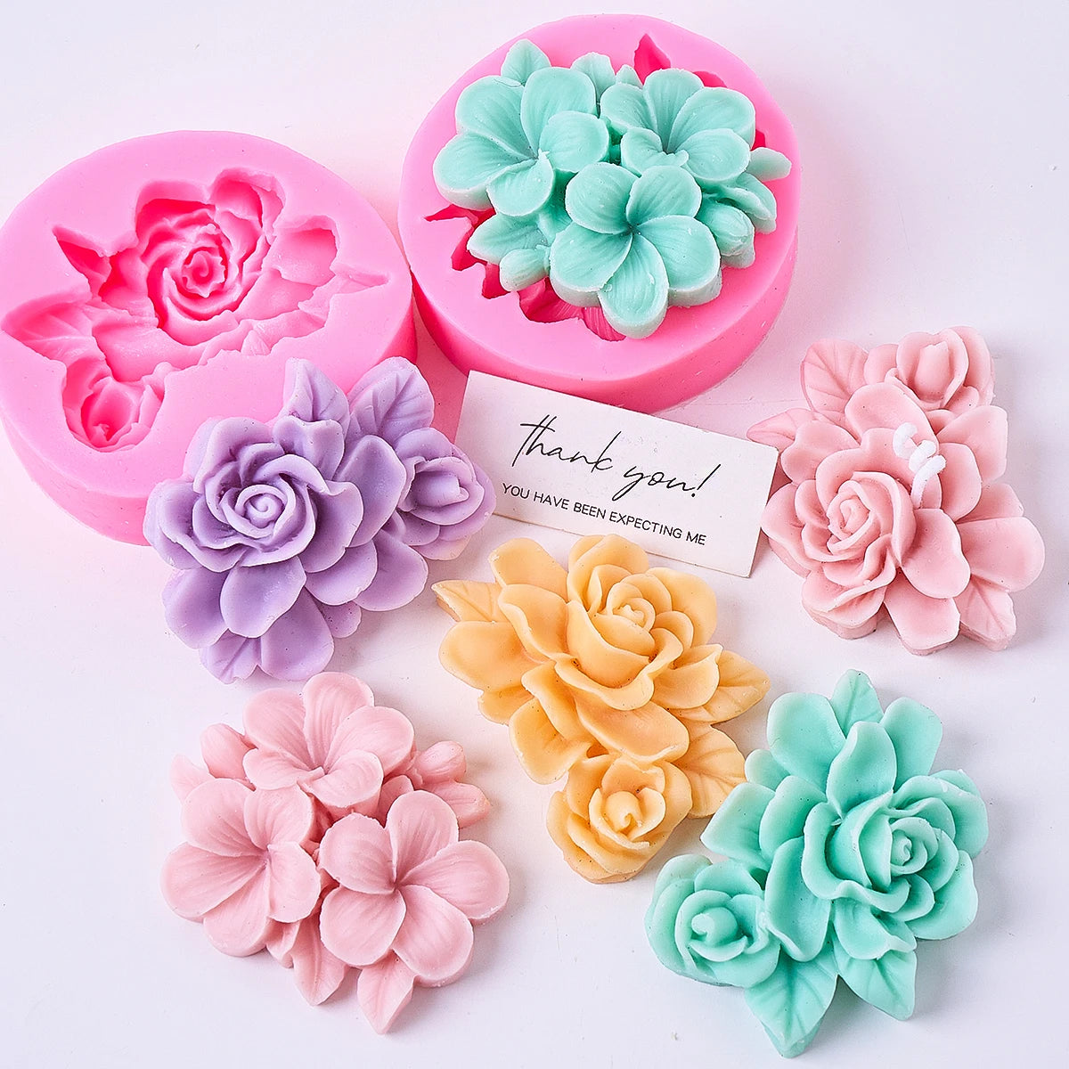 Moule en Silicone Fleur Frangipanier Gardénia – Moule Floral DIY pour Bougies en Cire de Soja, Savons Faits Main, Objets en Plâtre, Ornements en Résine et Décoration Intérieure