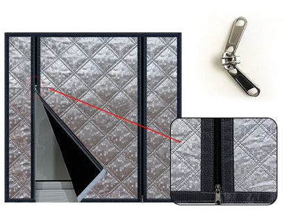 Cortina Térmica Aislante para Puerta – Divisor de Habitación Autoadhesivo con Doble Cremallera para Invierno