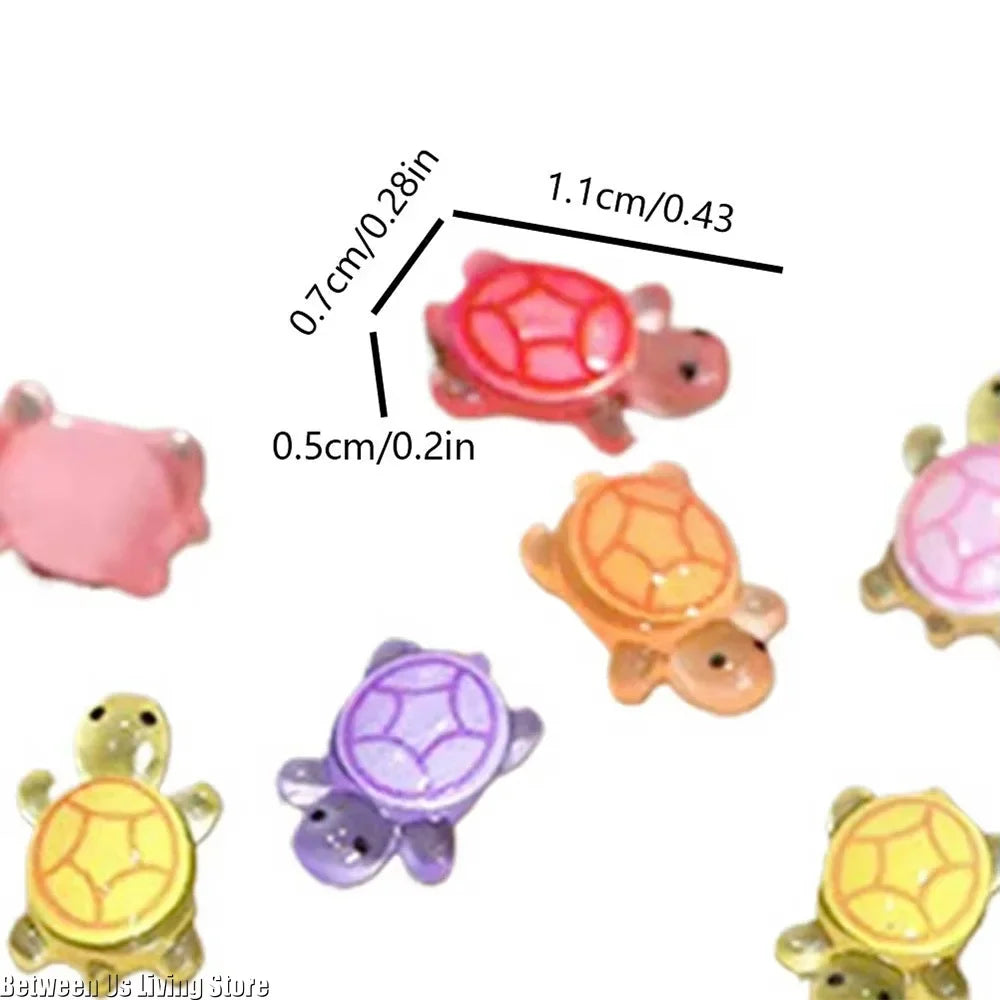 100 Piezas Mini Figuritas de Tortuga que Brillan en la Oscuridad – Miniaturas de Tortuga de Resina para Jardines de Hadas, Micropaisajismo, Decoración de Acuarios y Manualidades DIY