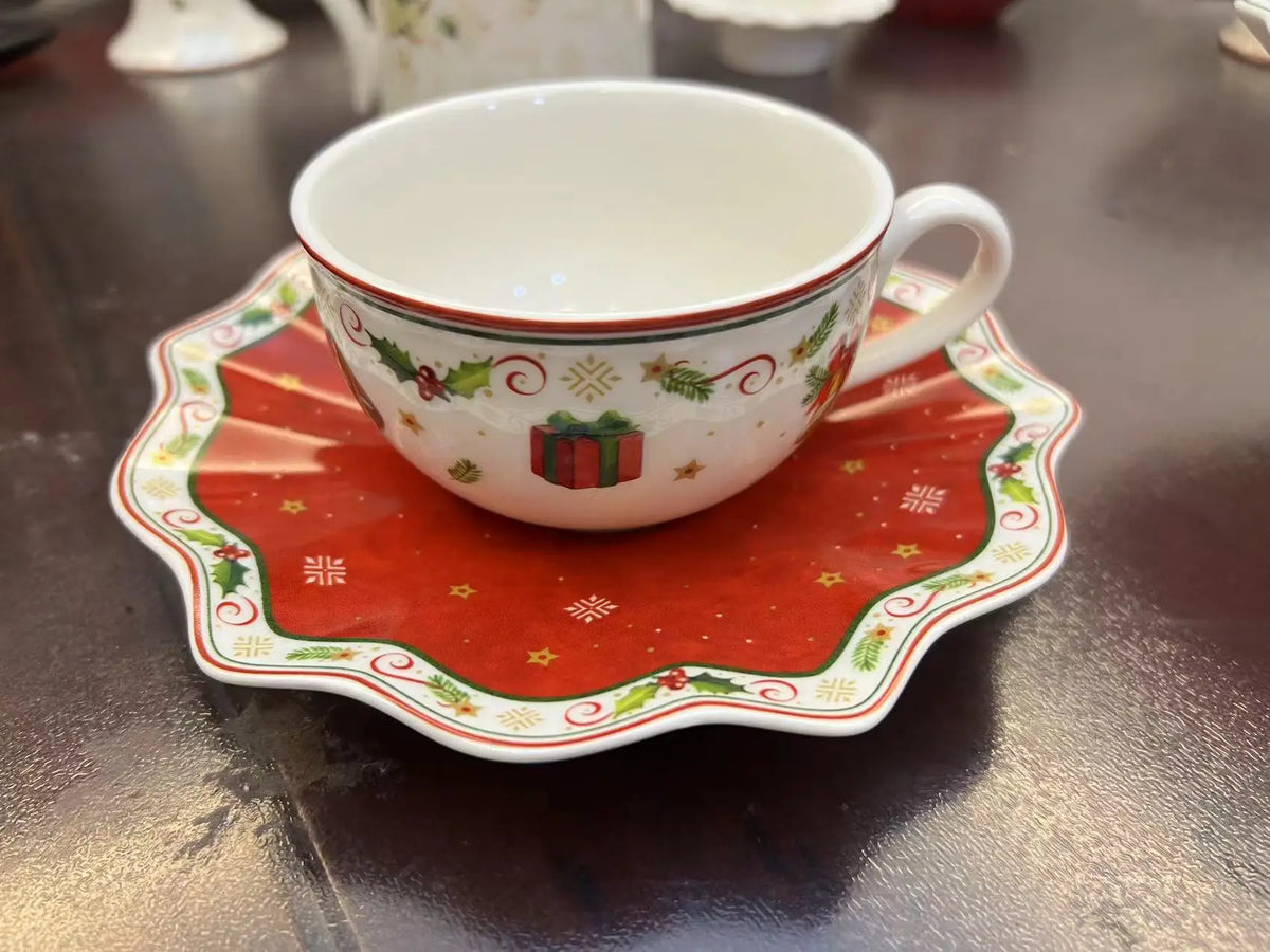 German V Bao Christmas Tableware Collection – Biscuit Plate, Rectangular Serving Plate, Mug, Salad Dish, Dessert & Fruit Holder