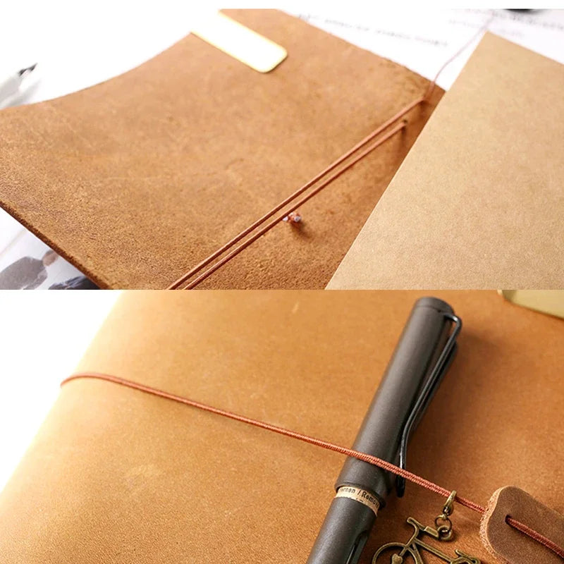 Vintage Traveler's Notebook – Elastic Band Journal Cover for Midori Planner Refills