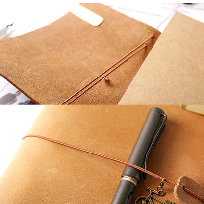 Vintage Traveler's Notebook – Elastic Band Journal Cover for Midori Planner Refills