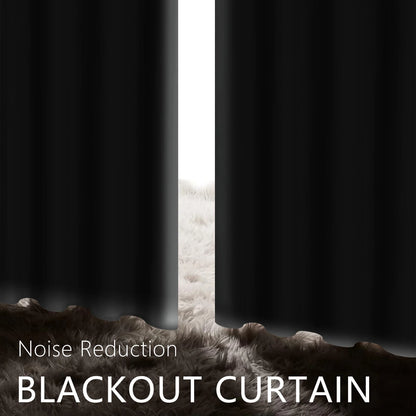 100% Blackout Grommet Curtain Panel – Total Privacy Window Drapes for Bedroom & Living Room