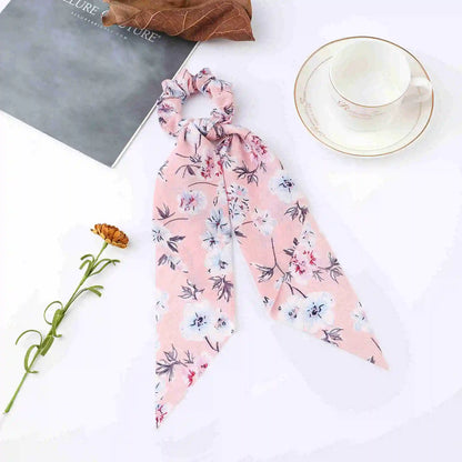 Korean Dots Scrunchie Hair Tie – Long Scarf Ponytail Elastic Hair Band for Women | Sweet Fashion Hair Accessories