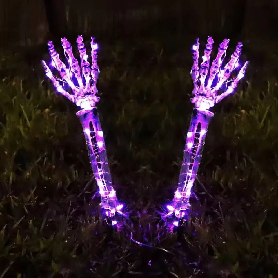2PCS Halloween Solar Ghost Hand Garden Lights – Waterproof Outdoor LED Stake Lamps for Yard, Garden, Festival & Horror Atmosphere Decor
