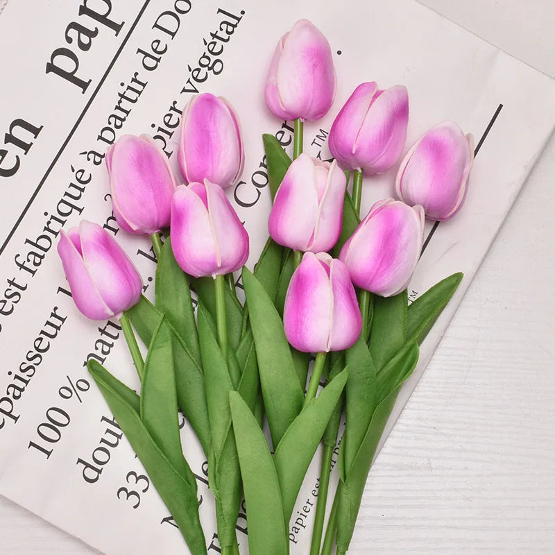 3/5/10/20pcs Real Touch Artificial Tulip Flowers – Realistic Faux Tulip Bouquet for Wedding Decor, Home Decoration, Floral Arrangements & DIY Projects