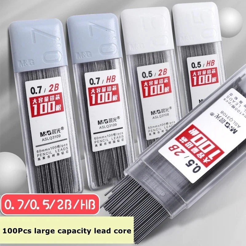 Mines de crayon mécanique 2B/HB – Recharges de graphite de 0,5 mm et 0,7 mm pour l'écriture, le dessin, l'esquisse, les fournitures scolaires et de bureau