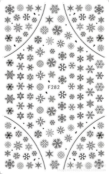 3D Christmas Nail Art Stickers – Snowflake & Winter Tree Nail Decals for Nail Tips Decoration