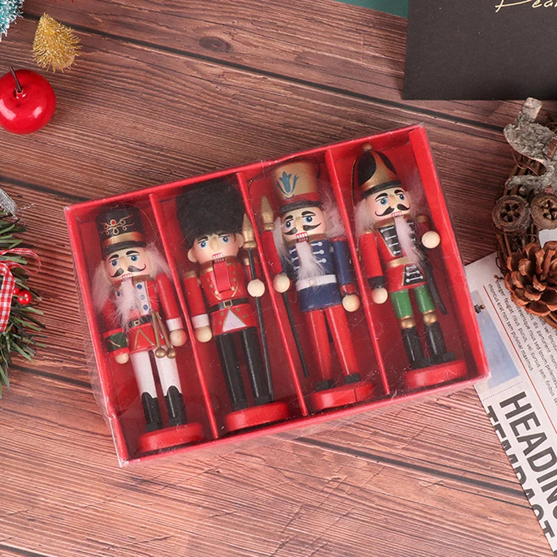 13CM Nutcracker Puppet Soldier Ornament – Cartoon Band Soldier Doll Christmas Pendant for Desktop, Table & Home Holiday Decor