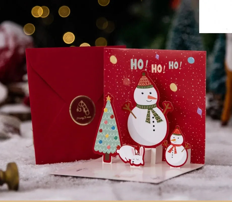 3D Folding Christmas Greeting Card – Merry Christmas & Happy New Year Gift Card for Xmas Party, Navidad & Holiday Decor