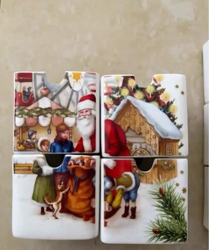 German V Bao Christmas Tableware Collection – Biscuit Plate, Rectangular Serving Plate, Mug, Salad Dish, Dessert & Fruit Holder