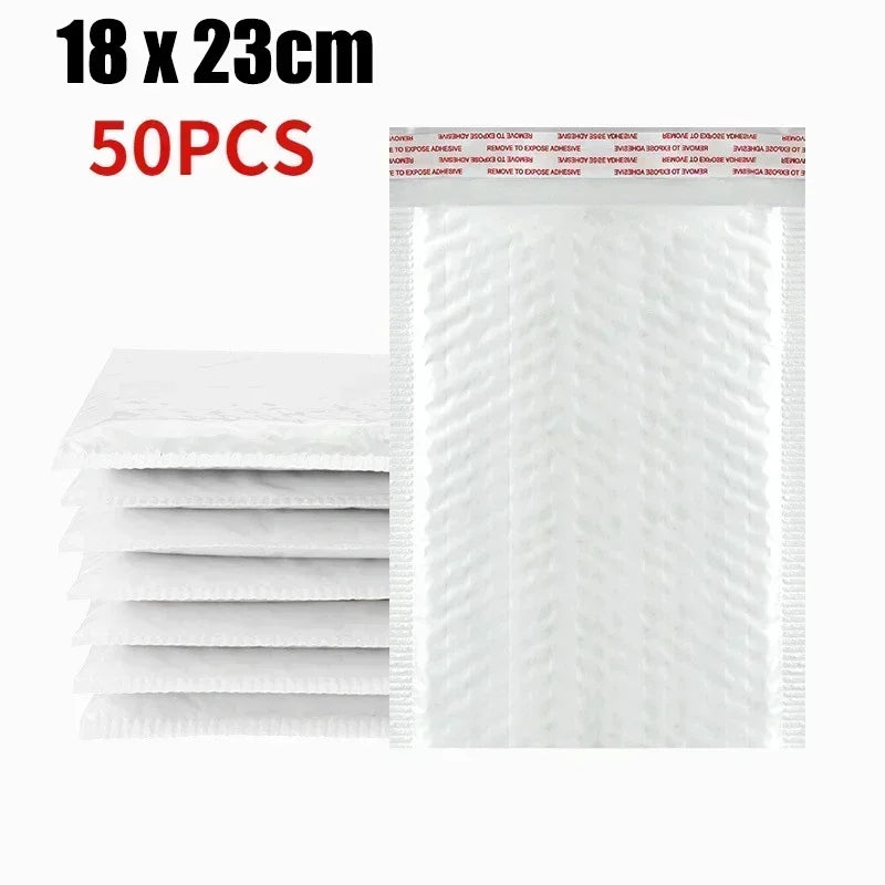 Sobres de burbujas blancos – Sobres de envío acolchados impermeables con autocierre, bolsas de embalaje de burbujas gruesas para envíos seguros (11/15/23 cm)