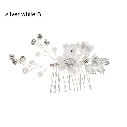 Luxury Floral Bridal Hair Comb with Gold Leaves – Crystal Wedding Hair Accessory for Brides & Prom