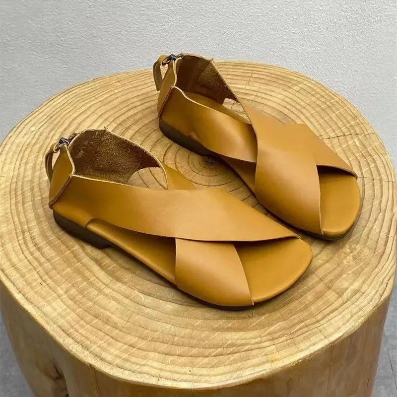 Women's Gladiator Flat Sandals Open Toe Casual Roman Beach Summer Shoes