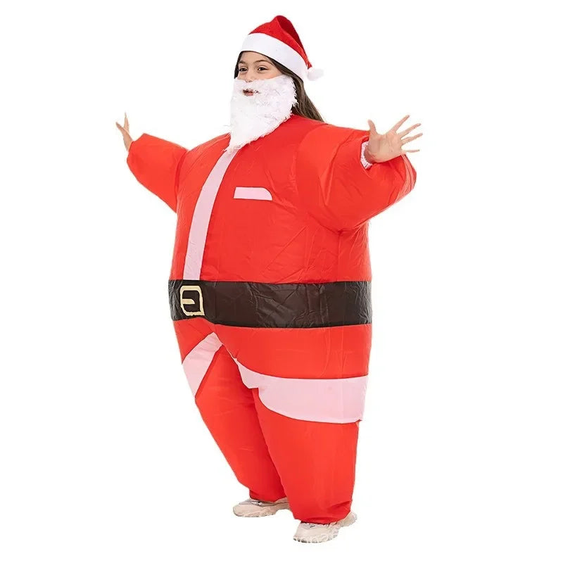 Funny Inflatable Christmas Costumes for Adults and Kids, Santa Claus Reindeer Snowman Christmas Tree Penguin Outfit for Halloween, Xmas, Carnival and Holiday Parties