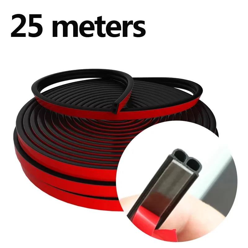 SEAMETAL Burlete para Puertas de Coche en Forma de B – Tira de Sellado Universal de Goma Insonorizante e Impermeable para Puertas, Ventanas y Maletero de Coche (4M–25M)