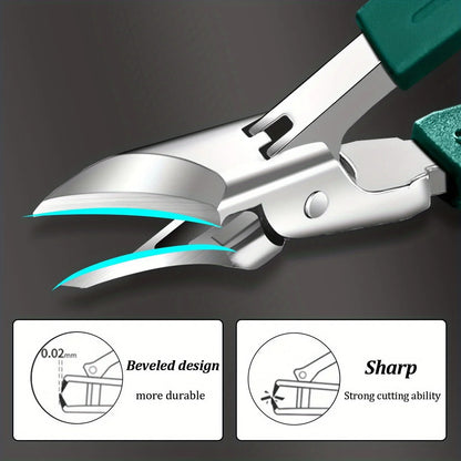 Coupe-ongles incarnés robuste en acier inoxydable – Lame ultra-tranchante inclinée à 25° avec poignée souple pour ongles épais