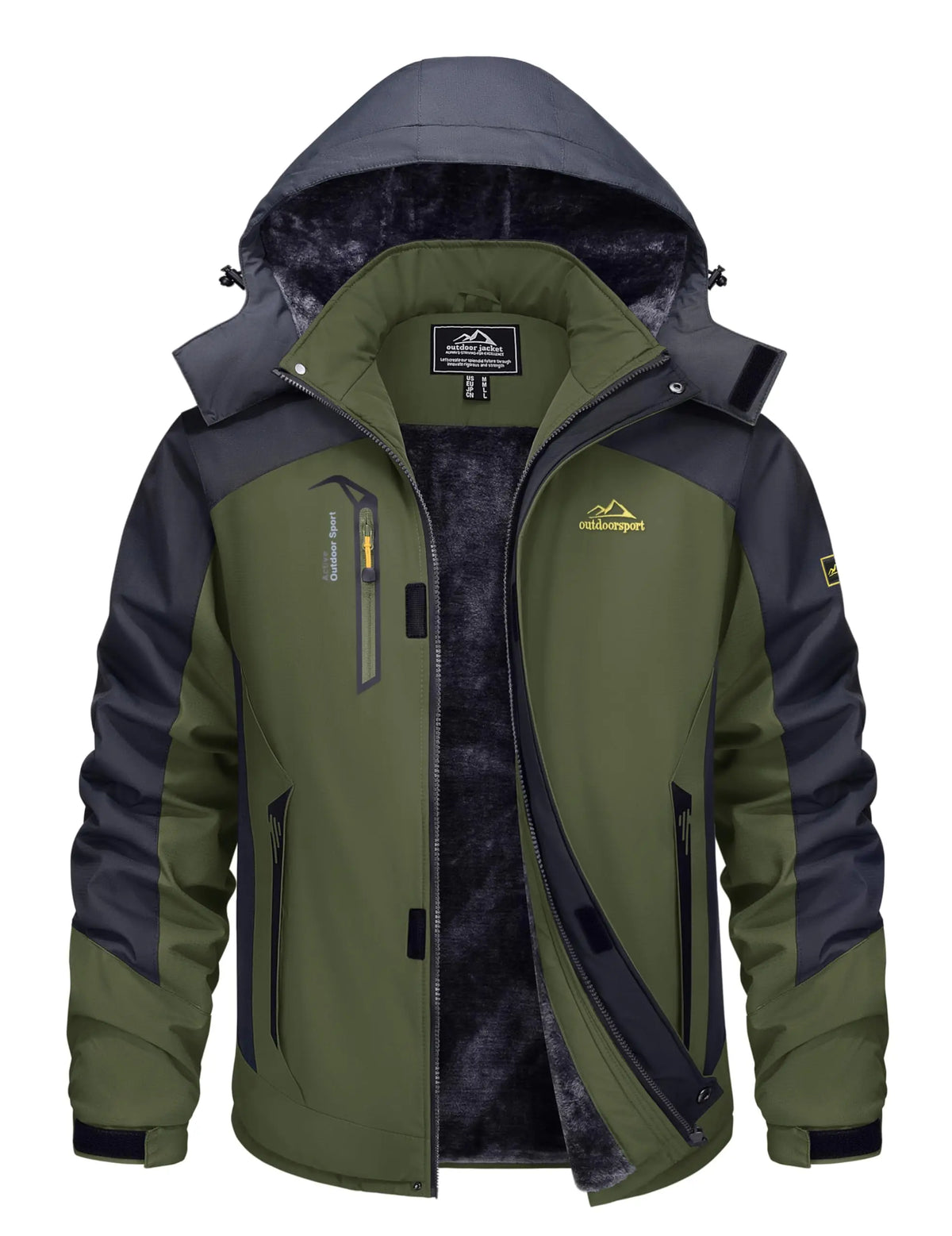 TACVASEN Men’s Winter Ski Jacket – Thick Fleece-Lined Waterproof Windbreaker, Warm Outdoor Parka for Snowboarding, Hiking & Mountain Trekking