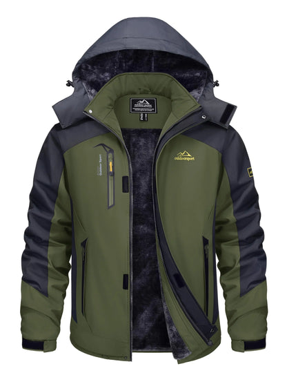 TACVASEN Men’s Winter Ski Jacket – Thick Fleece-Lined Waterproof Windbreaker, Warm Outdoor Parka for Snowboarding, Hiking & Mountain Trekking