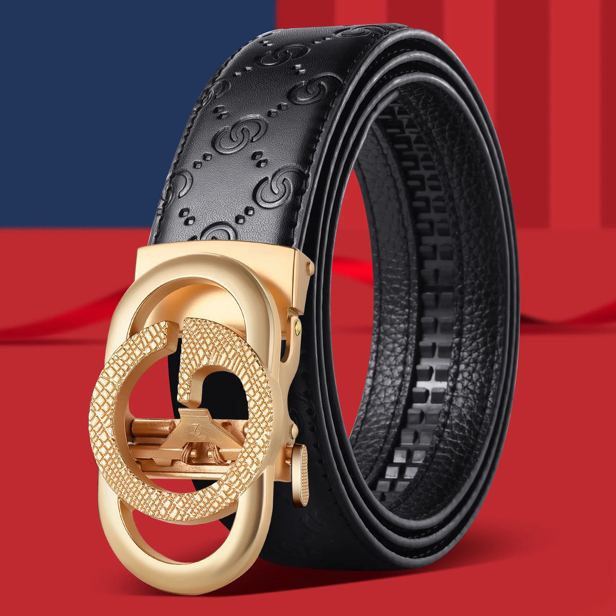 Men's Luxury-Style Canvas & Leather Belt – Automatic Buckle Designer-Style Waist Belt for Business, Jeans & Casual Everyday Wear