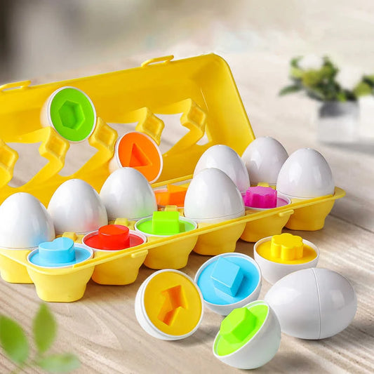 Juguete Puzle Montessori de Huevos de Pascua – Juego Sensorial de Aprendizaje para Bebés, Clasificador de Formas y Colores, Juguete Educativo de Huevo Inteligente para Niños Pequeños de 1 a 3 Años, Regalo para el Desarrollo Temprano
