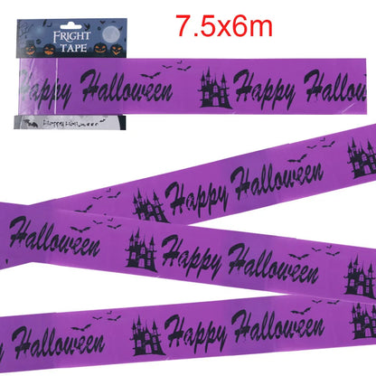 Halloween Warning Tape – Scary Caution & Hazard Tape Roll for Indoor & Outdoor Party Decorations, Spooky DIY Props & Haunted House Decor