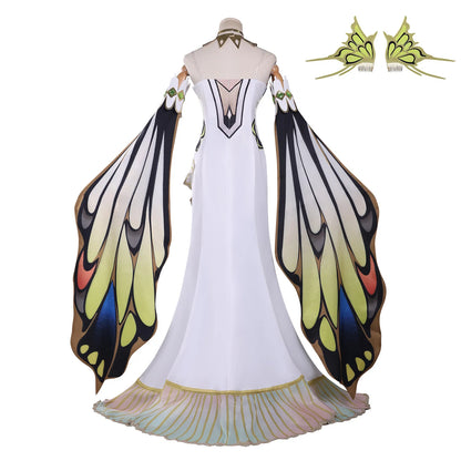 C.C. Cosplay Costume – Code Geass Black Lace Butterfly Long Dress Set with Wig (Anime Roleplay Outfit)