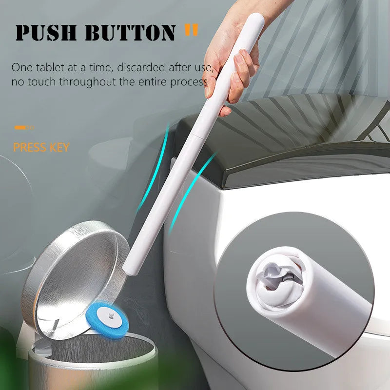 Wall Mounted Disposable Toilet Brush – Replaceable Toilet Cleaning Brush Set, Hygienic WC Scrubber Tool with Bathroom Storage Holder, Modern Bathroom Cleaning Accessory