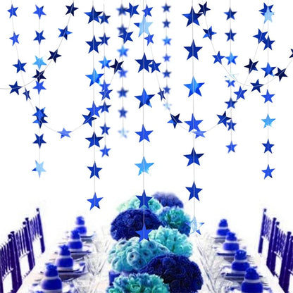 4M Moon & Star Glitter Paper Garland – Hanging Party Banner for Weddings, Eid, Baby Showers & Celebrations