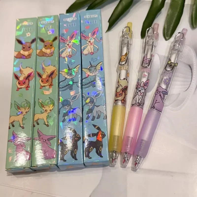 1/5/10PCS Pokémon Eeveelution Blind Box Gel Pens – Cute Anime School Stationery Black Ink Signature Pens