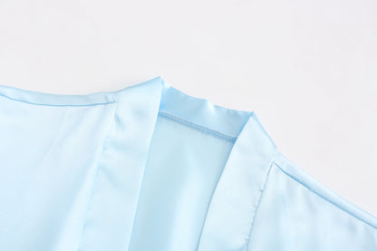 Blue Women’s Bridal Bathrobe – Bride Bridesmaid Maid of Honor Get Ready Robe Dressing Gown Gift