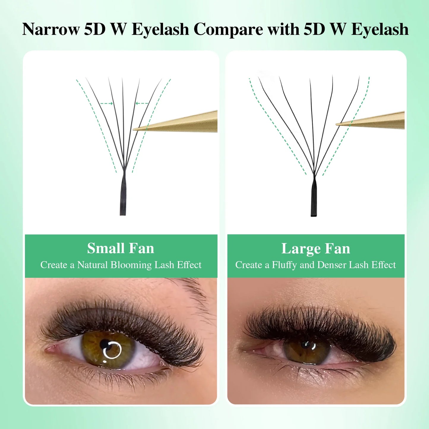NAGARAKU V Shape Premade Eyelash Extensions – 2D/3D/4D/5D W Volume Fans for Natural Soft Fluffy Volume Lash Look