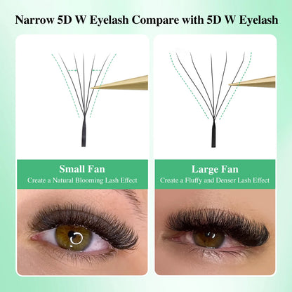 NAGARAKU V Shape Premade Eyelash Extensions – 2D/3D/4D/5D W Volume Fans for Natural Soft Fluffy Volume Lash Look