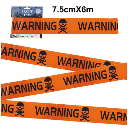 Halloween Warning Tape – Scary Caution & Hazard Tape Roll for Indoor & Outdoor Party Decorations, Spooky DIY Props & Haunted House Decor