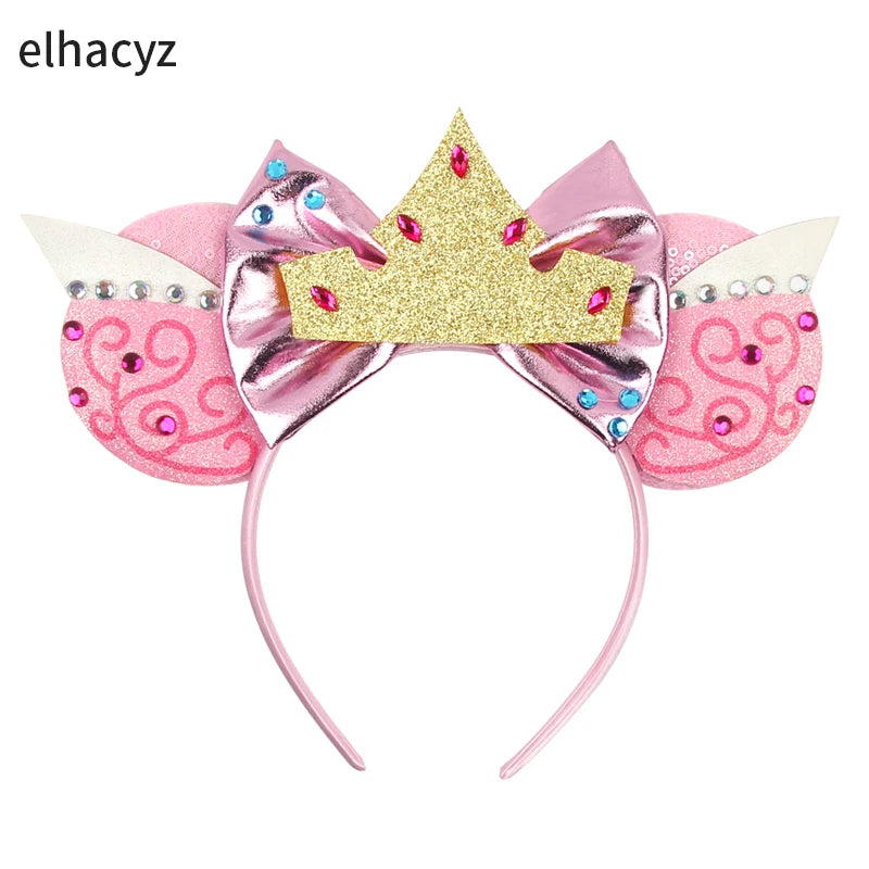 Diadema con Orejas de Rana de la Princesa Tiana – Diadema con Lazo y Corona Inspirada en Disney para Mujeres y Niñas | Accesorios para el Pelo de Festival y Niños