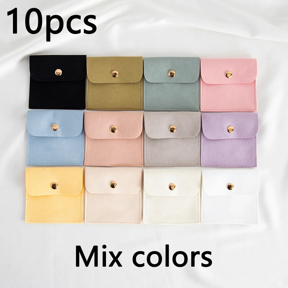 1/10/50PCS Microfiber Velvet Jewelry Gift Bags – Soft Pouches for Earrings, Necklaces, Christmas, Weddings, Candy Favors & Gift Packaging