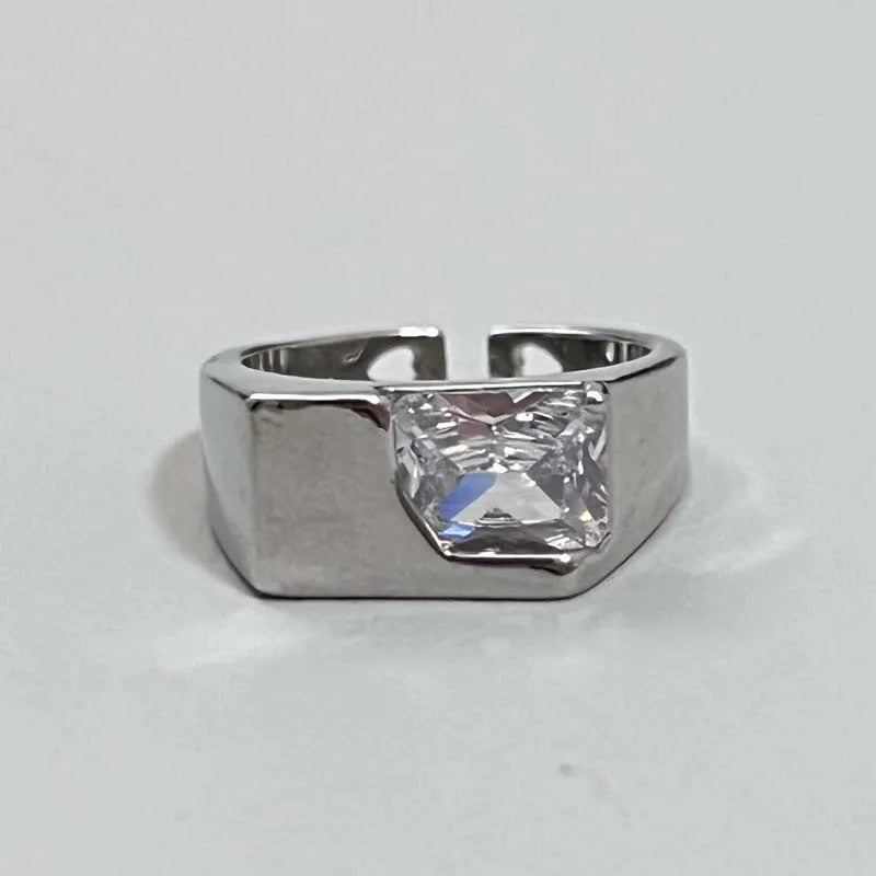 Anillo Ajustable Vintage Cruz y Estrella Irregular – Anillo Abierto Gótico Punk Plateado para Pareja, Hombre y Mujer | Joyería de Regalo Y2K E-Girl