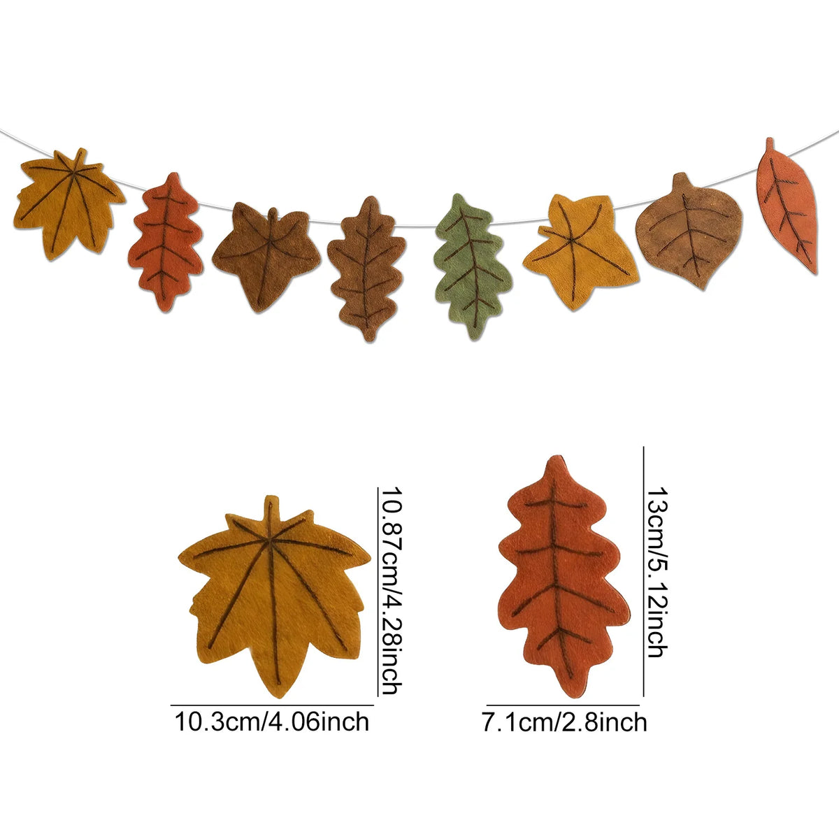 Thanksgiving Fall Maple Leaf Felt Banner – Autumn Harvest Garland for Halloween Parties, Fireplace, Wall & Home Decorations